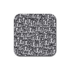 Sketchy Monster Insect Drawing Motif Pattern Rubber Coaster (square) by dflcprintsclothing