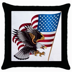 American-eagle- Clip-art Throw Pillow Case (black) by Jancukart