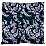 Blue on grey stitches Standard Flano Cushion Case (Two Sides) Front