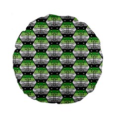 Hackers Town Void Mantis Hexagon Aromantic Pride Flag Standard 15  Premium Round Cushions by WetdryvacsLair