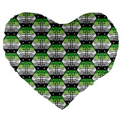 Hackers Town Void Mantis Hexagon Aromantic Pride Flag Large 19  Premium Heart Shape Cushions by WetdryvacsLair