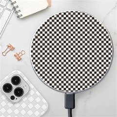 Black And White Watercolored Checkerboard Chess Wireless Charger by PodArtist