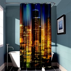 Skyline-light-rays-gloss-upgrade Shower Curtain 36  X 72  (stall)  by Jancukart