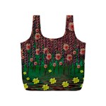 Floral Vines Over Lotus Pond In Meditative Tropical Style Full Print Recycle Bag (S) Front