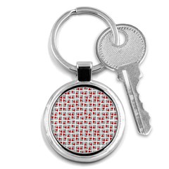 Spanish Love Phrase Motif Pattern Key Chain (round) by dflcprintsclothing