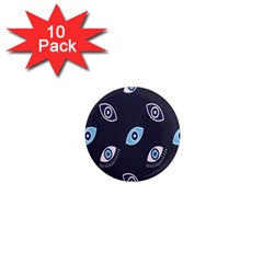 Eyes Evil Eye Blue Pattern Design 1  Mini Magnet (10 Pack)  by artworkshop