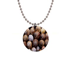 Snail Shells Pattern Arianta Arbustorum 1  Button Necklace by artworkshop