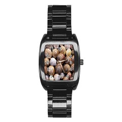 Snail Shells Pattern Arianta Arbustorum Stainless Steel Barrel Watch by artworkshop