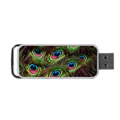 Peacock-feathers-color-plumage Portable Usb Flash (two Sides) by Celenk