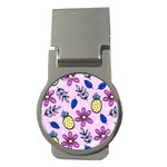 Flowers purple Money Clips (Round)  Front