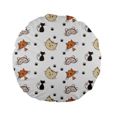 Cat Kitten Design Pattern Standard 15  Premium Round Cushions by Sapixe