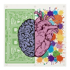 Brain Heart Balance Banner And Sign 4  X 4  by Sapixe