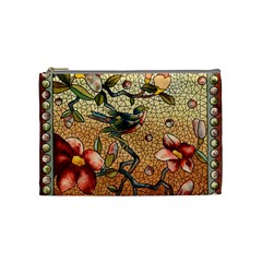 Flower Cubism Mosaic Vintage Cosmetic Bag (medium) by Jancukart