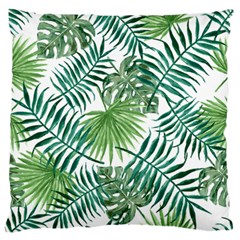 Leaves Background Wallpaper Pattern Large Flano Cushion Case (one Side) by Amaryn4rt