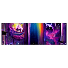 Purple Drawing Digital Art Banner And Sign 12  X 4  by Amaryn4rt