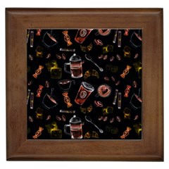 Coffee Watercolor Background Framed Tile by Amaryn4rt