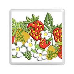 Strawberries Berry Strawberry Leaves Memory Card Reader (square) by Wegoenart