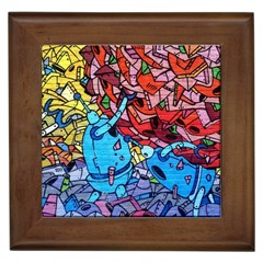 Graffiti-wall-mural-painting-arts Framed Tile by Simbadda