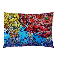 Graffiti-wall-mural-painting-arts Pillow Case by Simbadda