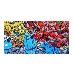 Graffiti-wall-mural-painting-arts Satin Wrap 35  X 70  by Simbadda