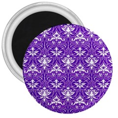 Purple Lace Decorative Ornament - Pattern 14th And 15th Century - Italy Vintage  3  Magnets by ConteMonfrey