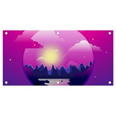 Landscape Illustration Illustrator Banner And Sign 4  X 2  by Wegoenart