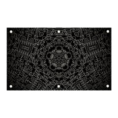 Illustration Black White Rosette Mandala Ornament Wallpaper Banner And Sign 5  X 3  by Wegoenart