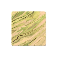 Green Pattern Texture Marble Square Magnet by Wegoenart