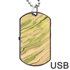 Green Pattern Texture Marble Dog Tag Usb Flash (one Side) by Wegoenart