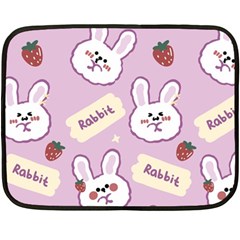 Illustration Rabbit Cartoon Background Pattern Double Sided Fleece Blanket (mini)  by Sudhe