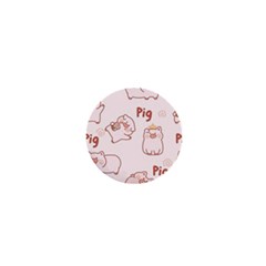 Pig Cartoon Background Pattern 1  Mini Buttons by Sudhe