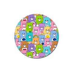 Care Bears Bear Background Cartoon Magnet 3  (round) by Sudhe