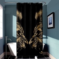 Animalsangry Male Lions Conflict Shower Curtain 36  X 72  (stall)  by Jancukart