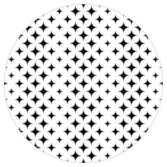 Pattern-whit Star Black Round Trivet by nateshop