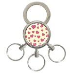 Valentine Flat Love Hearts Design Romantic 3-Ring Key Chain Front