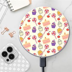 Food Illustration Cupcake Pattern Lollipop Wireless Charger by Amaryn4rt