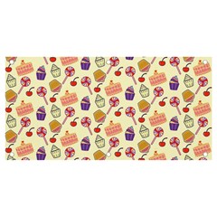 Food Illustration Cupcake Pattern Lollipop Banner And Sign 4  X 2  by Amaryn4rt