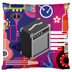 Music Abstract Background Energy Large Flano Cushion Case (two Sides) by danenraven