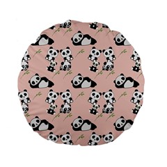 Pattern Panda Bear Standard 15  Premium Flano Round Cushions by danenraven