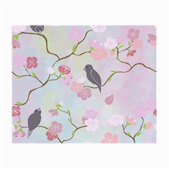 Bird Blossom Seamless Pattern Small Glasses Cloth (2 Sides) by Ravend