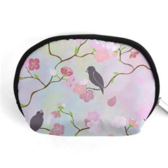 Bird Blossom Seamless Pattern Accessory Pouch (medium) by Ravend