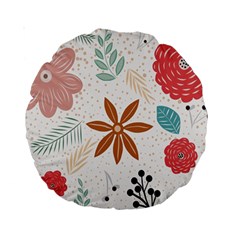 Nature Flora Background Wallpaper Standard 15  Premium Round Cushions by Ravend