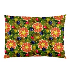 Fruits Star Blueberry Cherry Leaf Pillow Case by Ravend