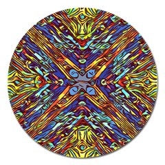 Mosaic Pattern Background Magnet 5  (round) by Ravend