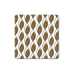 Brown Minimalist Leaves  Square Magnet by ConteMonfrey