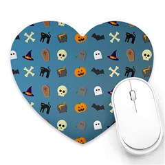 Halloween Cat Pumpkin Pattern Bat Horror Heart Mousepads by danenraven