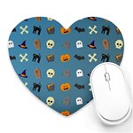 Halloween Cat Pumpkin Pattern Bat Horror Heart Mousepads Front