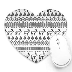 Christmas Trees Pattern Design Heart Mousepads by danenraven