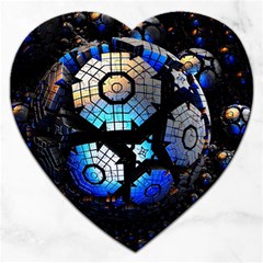 Illustration Tech Galaxy Robot Bot Science Jigsaw Puzzle (heart) by danenraven