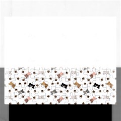 Illustration Cat Paw Background Pattern Cute Rectangular Jigsaw Puzzl by danenraven